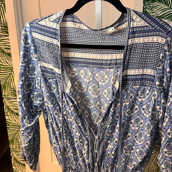 Faithfull The Brand Women's Blue Woodstock Playsuit Size Medium - Picture 12 of 13